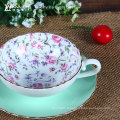 Rose Painting Fancy Ceramic Bone China Coffee Cup et Saucer